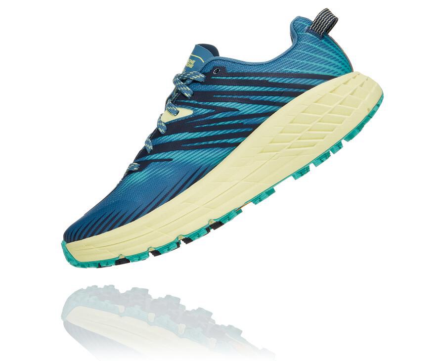 Hoka One One Speedgoat 4 Trailskor Dam - Blå - FMUVB-7946